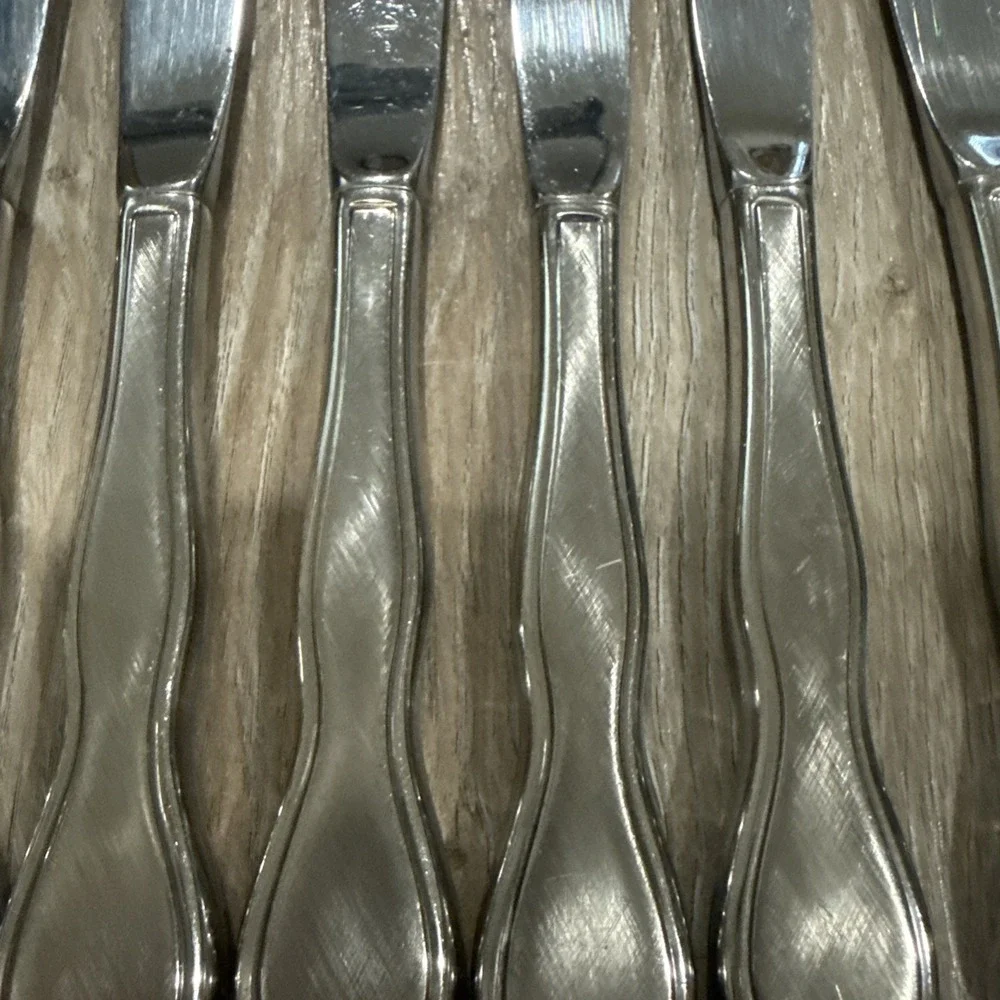 Oneida Twilight Stainless 8 Dinner Knives 1881 Rogers Ltd Satin Style Flatware